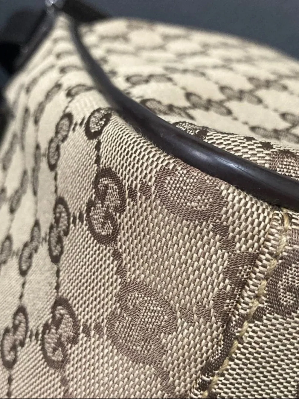 Gucci Beige GG Canvas Crossbody Bag
